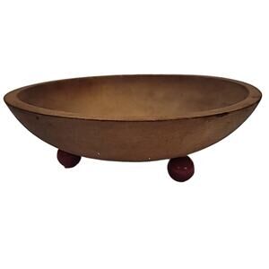 Vintage Brown Wooden Bowl Celebrating 5 Millionth Frigidaire 3 Red Ball Feet 9"